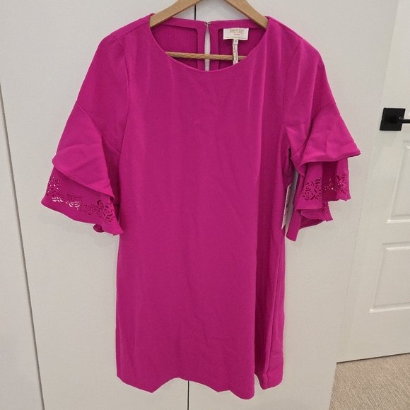 Laundry by Shelli Segal Magenta Flutter Sleeve Dress NWT Size 6P - Picture 1 of 8